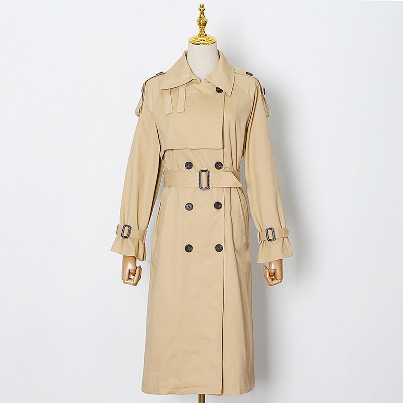 Fashion Laced Up Long Wind Coats for Women