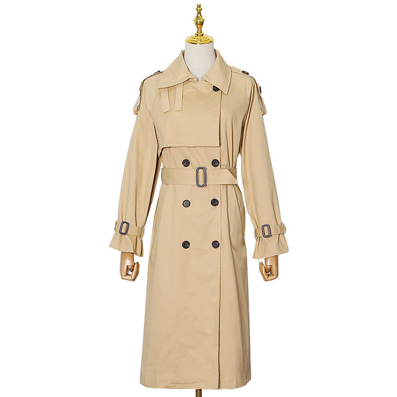 Fashion Laced Up Long Wind Coats for Women