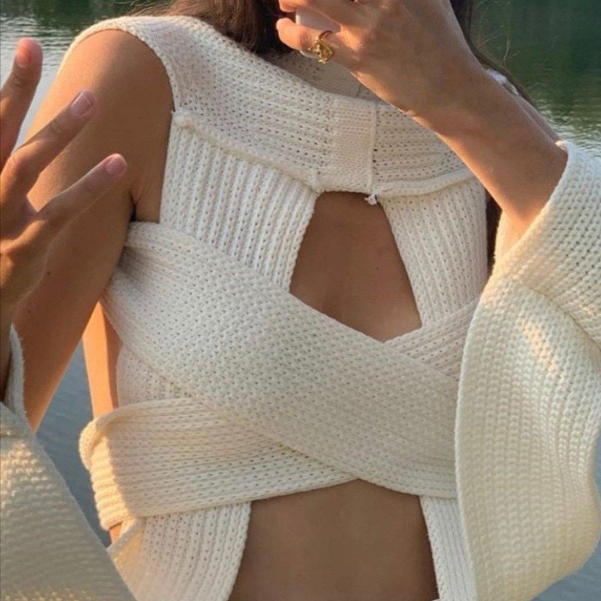 DIY Knitting Bangdage Tops-STYLEGOING