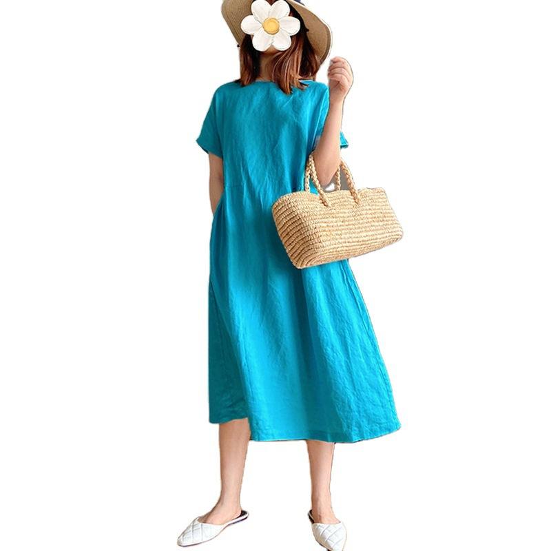 Women Loose Cozy Plus Sizes Midi Dresses-Casual Dresses-Free Shipping at meselling99