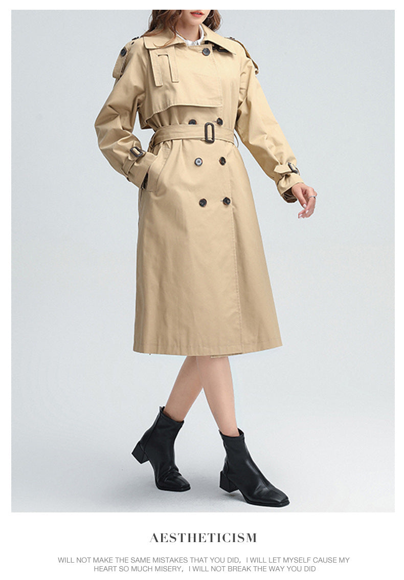 Fashion Laced Up Long Wind Coats for Women