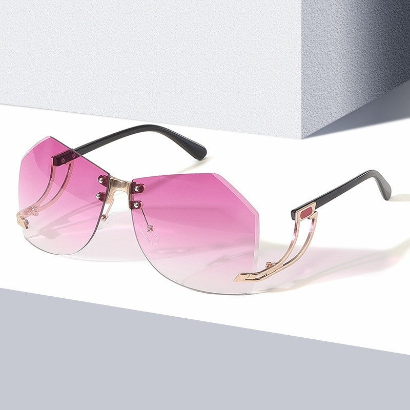 Fashion Frameless Hollow Irregular Sunglasses