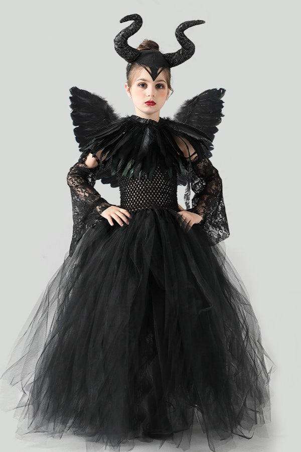 Dark Queen Dress Kid Halloween Costume