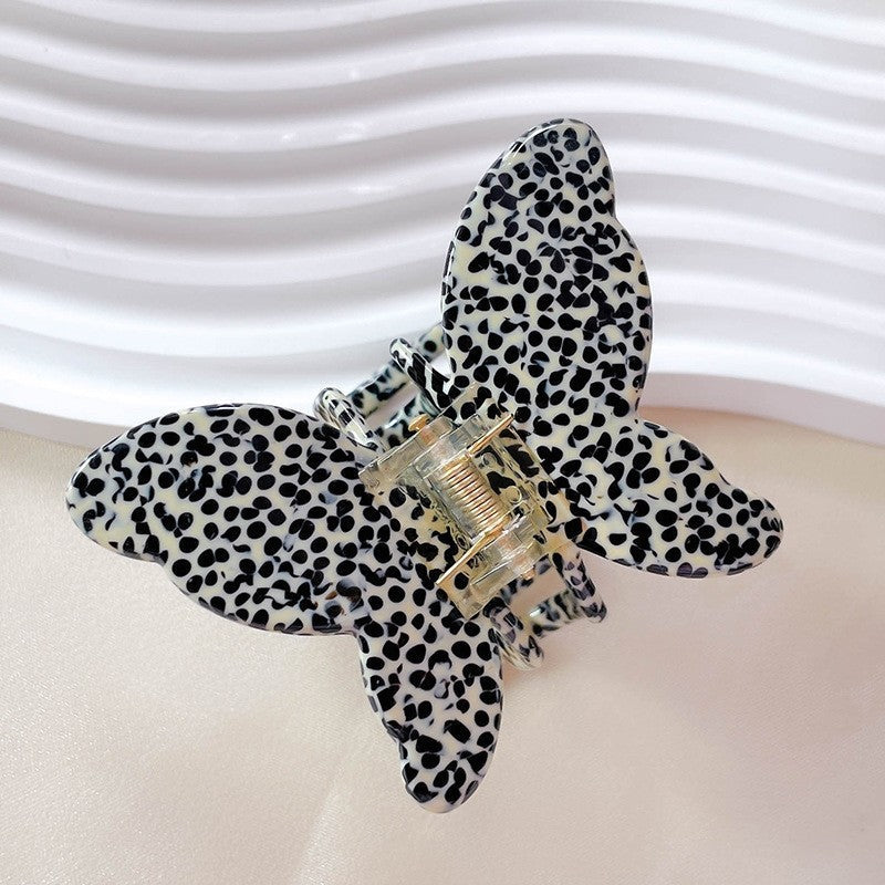 Marble Leopard Butterfly Hair Claw Clip