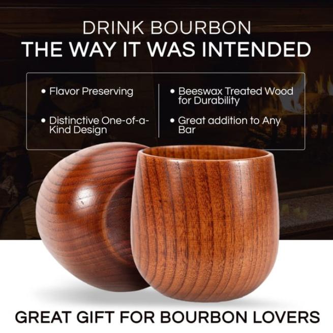 The Skavix Wood Glass - Taste Bourbon the Way It Was Intended + Buy 1 Get 1 Free