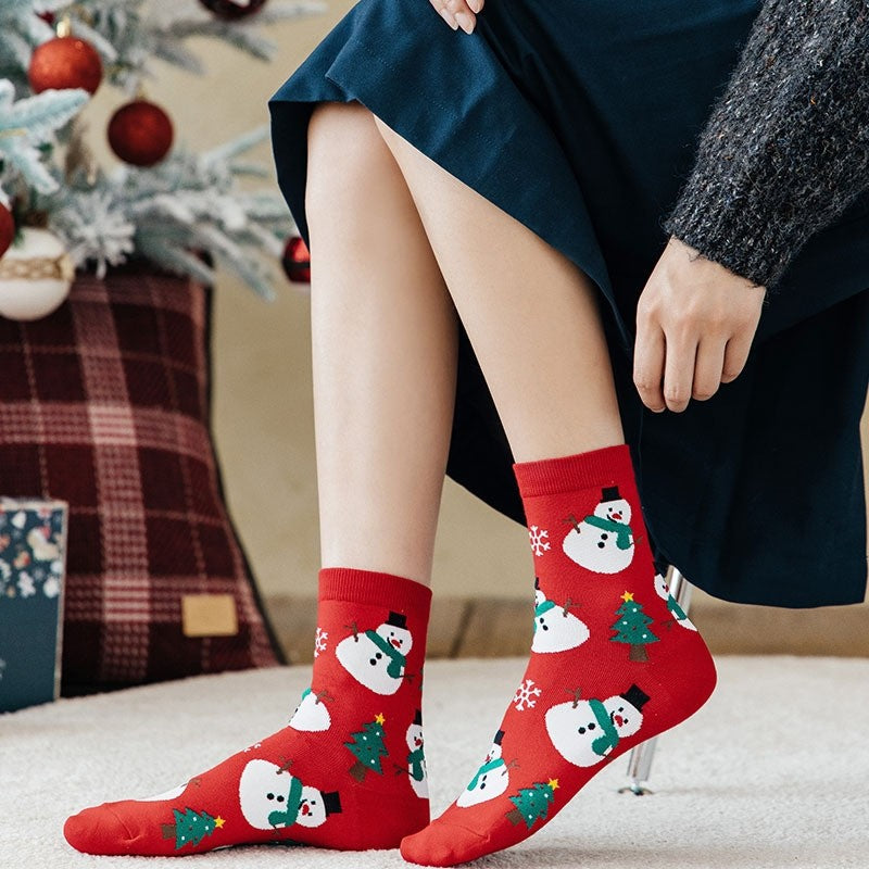 Christmas Lovely Cartoon Mid Calf Socks