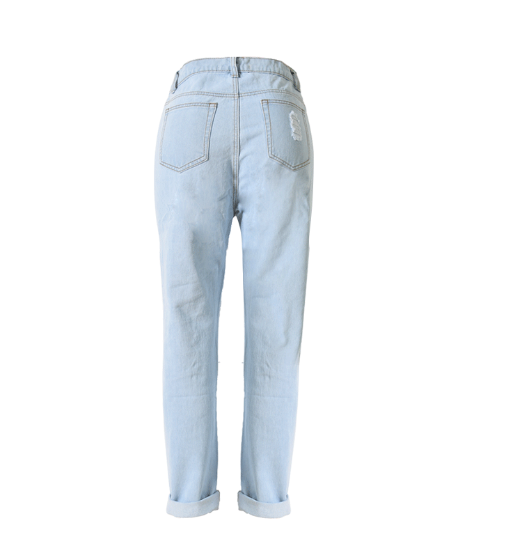 Free Shipping Women Broken Hole Ankle Length Jean Pants - beachonwear
