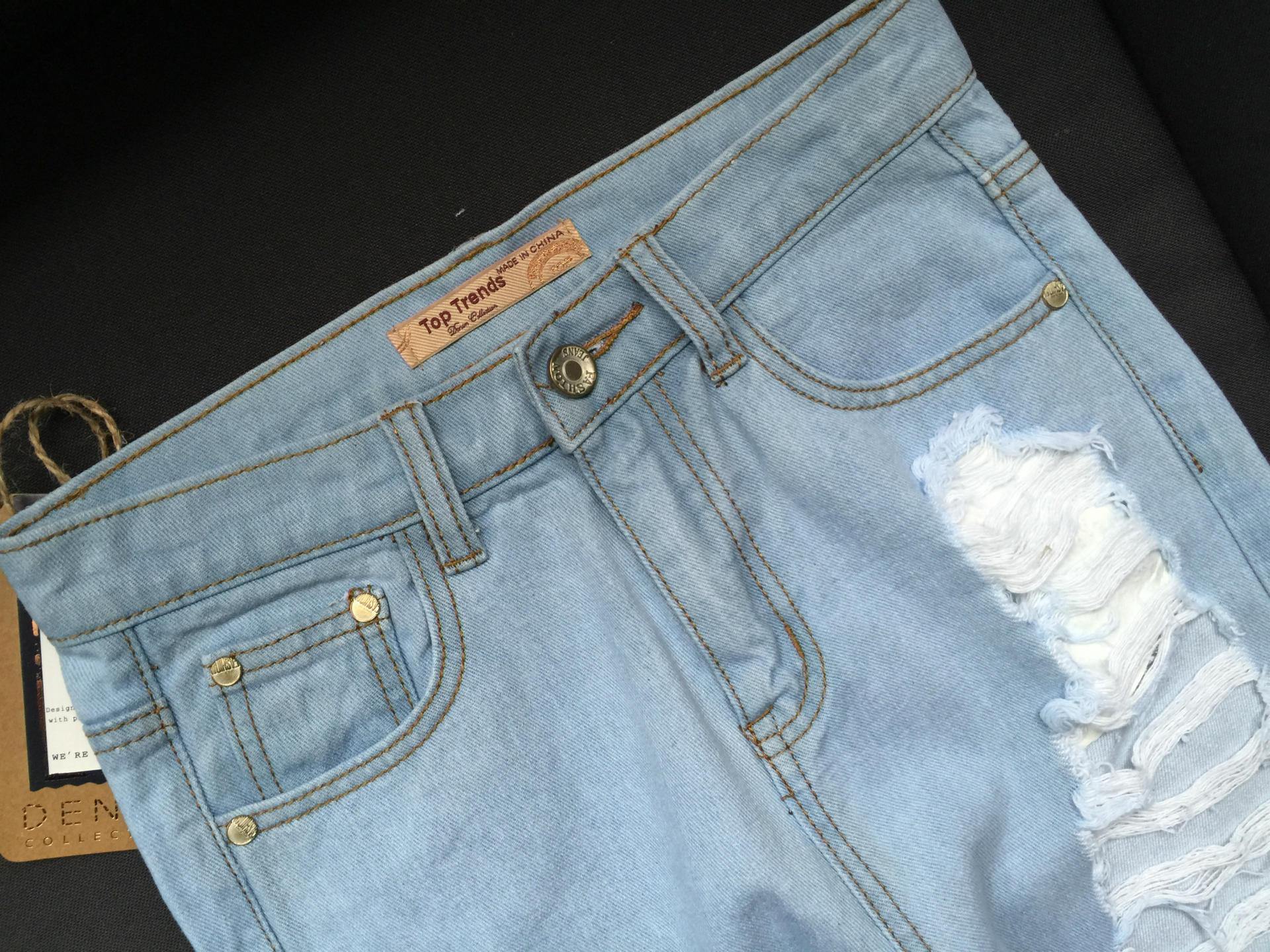 Women Broken Hole Ankle Length Jean Pants-STYLEGOING