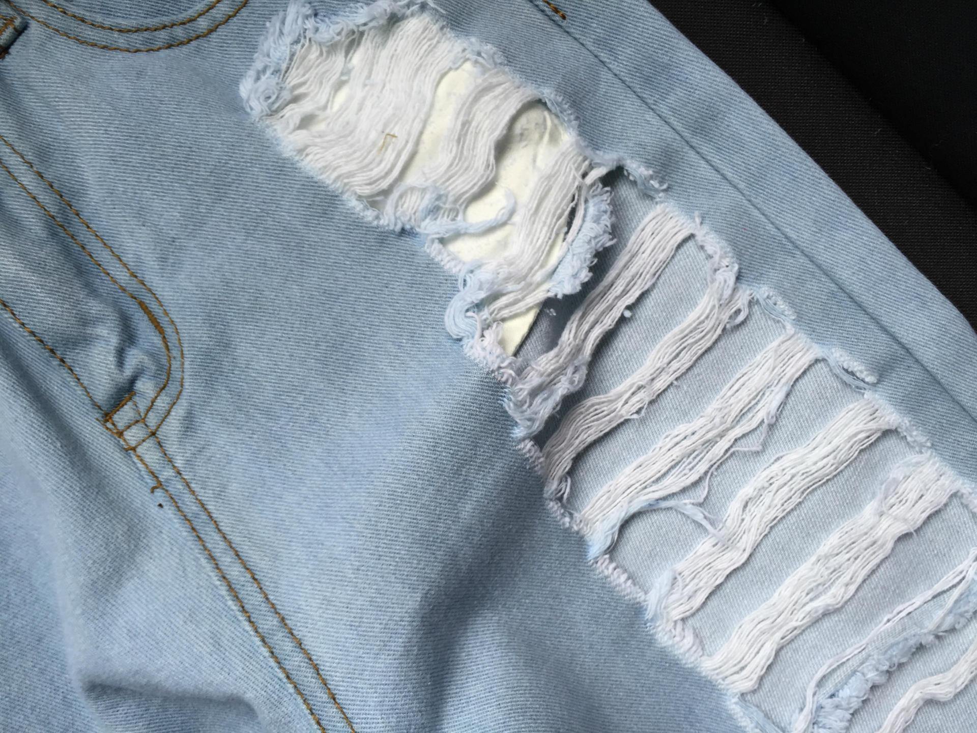 Women Broken Hole Ankle Length Jean Pants-STYLEGOING