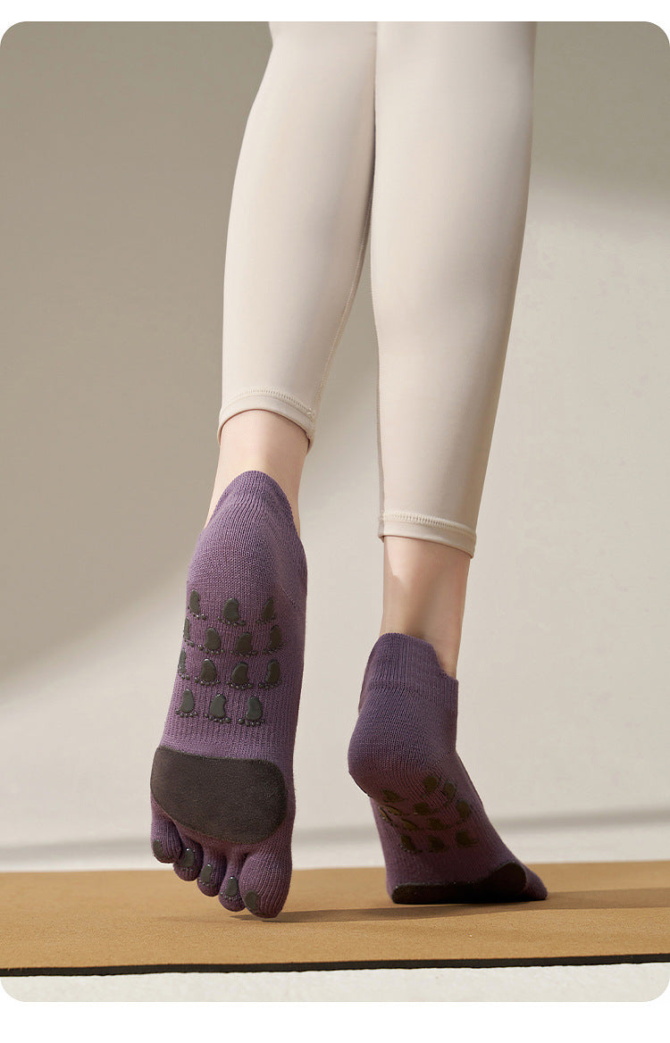 Ballet Non-Slip Grips Socks with Leather 4 Pairs/Pack