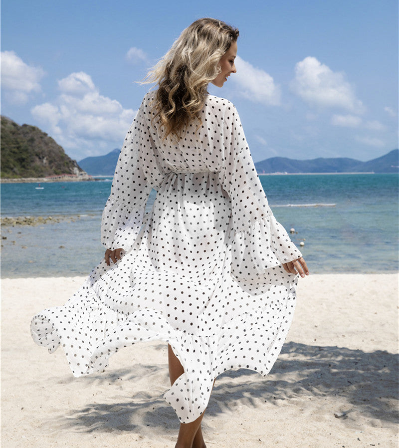 Sexy Cover Up Polka Dot Beach Dress