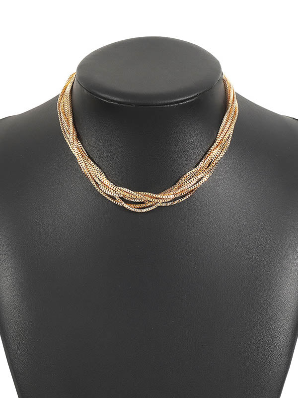 Chains Geometric Layered Necklaces Accessories
