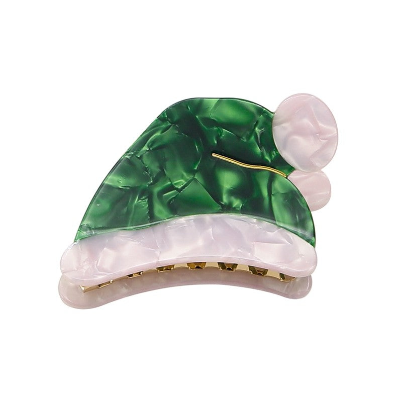 Christmas Hat Acetate Hair Claw Clip