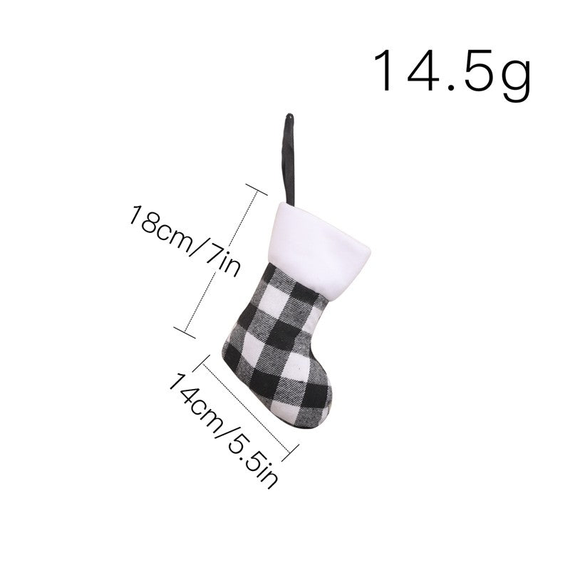 Small Plaid Gift Socks Christmas Decoration Pendant