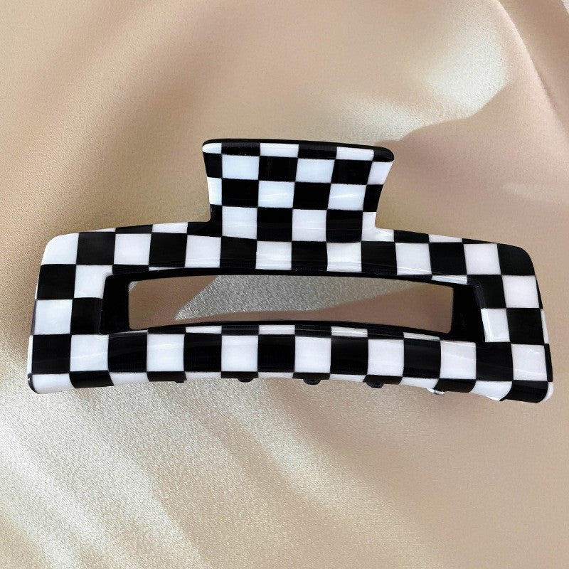 Fashion Checkerboard Houndstooth Hair Claw Clip
