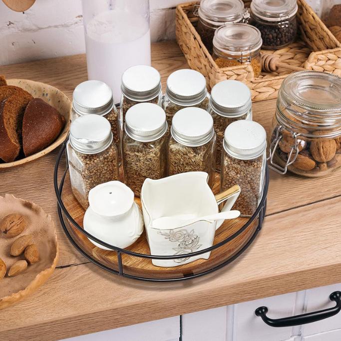 Wood Rotating Organizer Rack