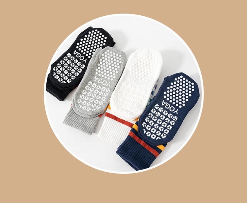 Women Rainbow Non-Slip Grips Socks 3 Pairs/Pack