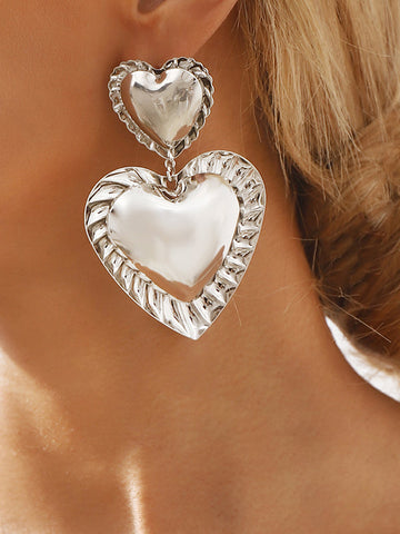 Heart Shape Drop Earrings