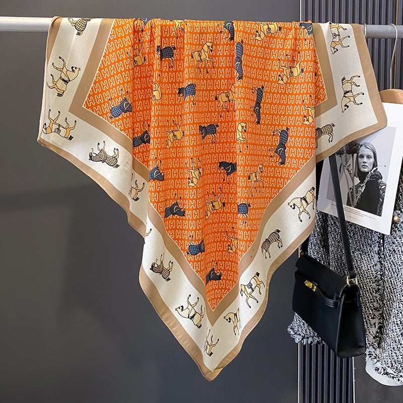 Fashion Square  Print  Scarf