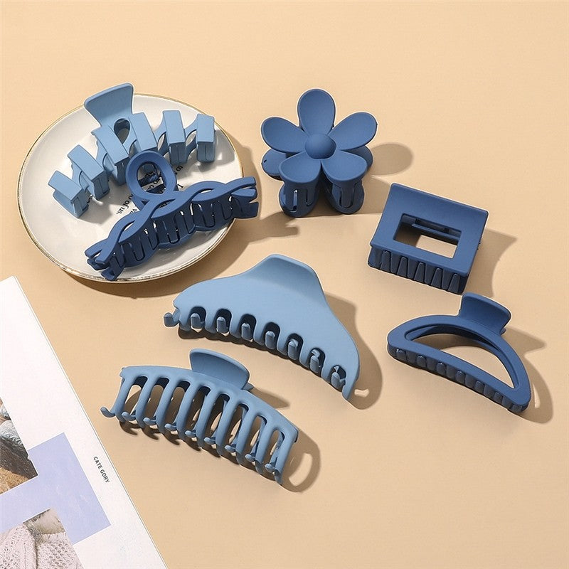 Matte Blue Multi Shape Claw Clip