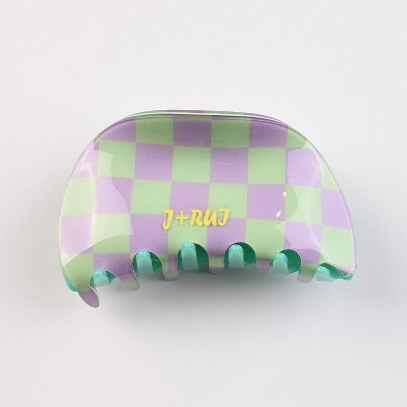 Color Block Checkerboard Hair Claw Clip