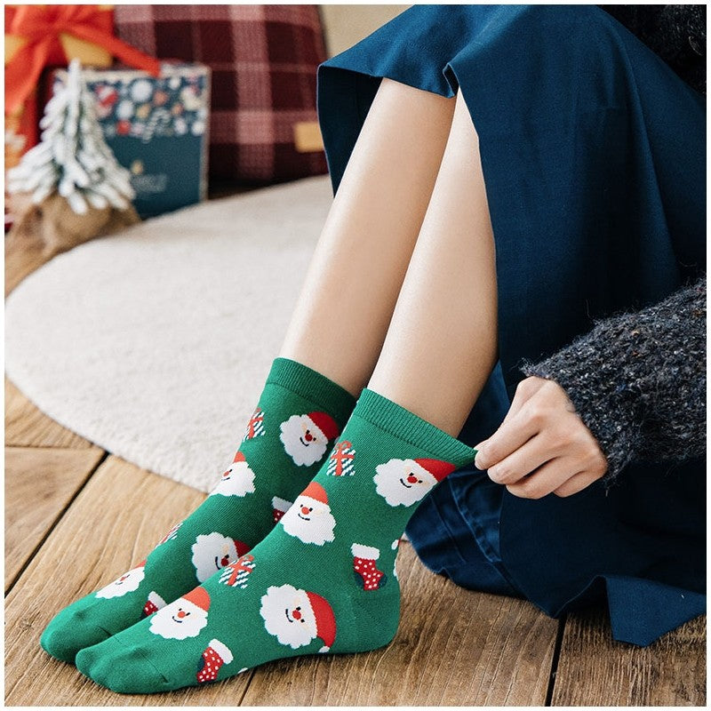 Christmas Lovely Cartoon Mid Calf Socks