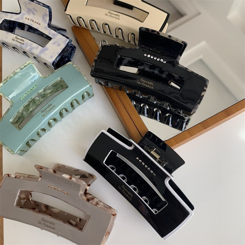 Vintage Rhinestone Rectangular Hair Claw Clip