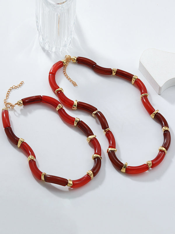 Chains Double Layered Geometric Necklaces Accessories