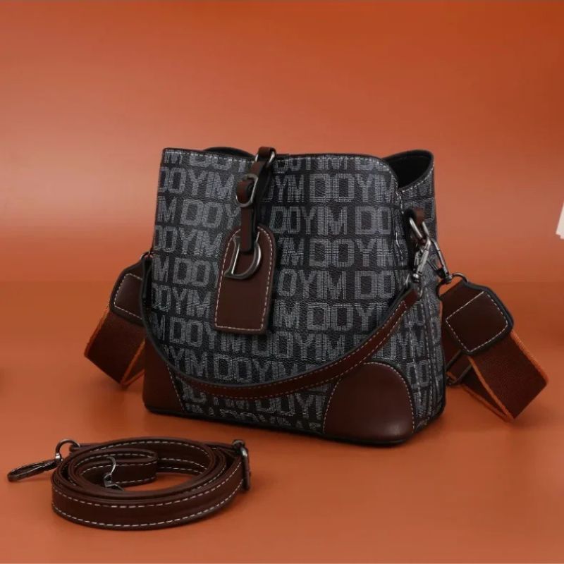 Women's Luxury Travel Bag– Retro Textured Bucket Shoulder & Crossbody Bag