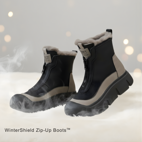 The AuraShield Zip-Up Boots - Stay Warm, Walk in Style, and Front Zipper Convenience + 50% OFF