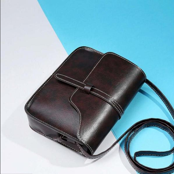 Vintage Leather Crossbody Shoulder Bag - Retro Minimalist Messenger Bags