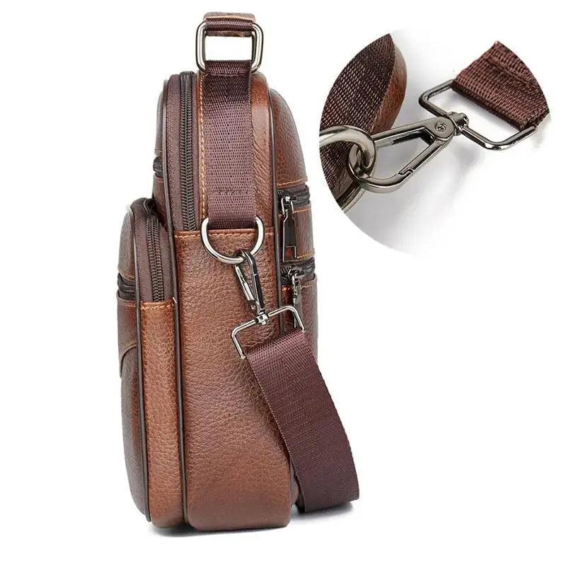 Retro Soft Cowhide Leather Crossbody - Mini Pad Boy Shoulder Bag