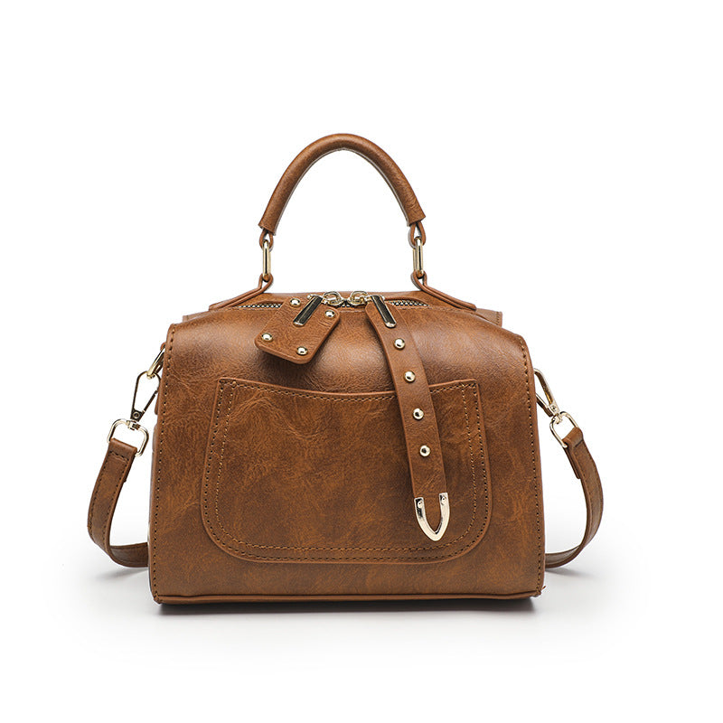 Women's Retro Shoulder Bag - Vintage Leather Crossbody Handbag