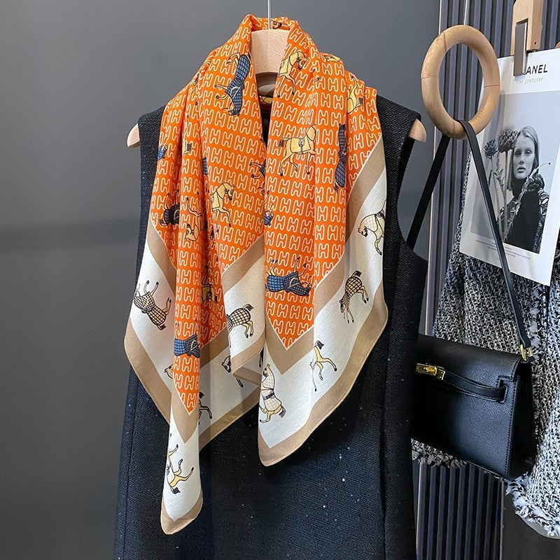 Fashion Square  Print  Scarf