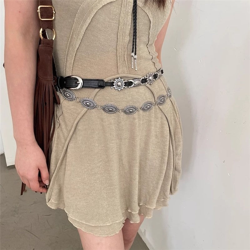 Vintage PU Metal Buckle Belt