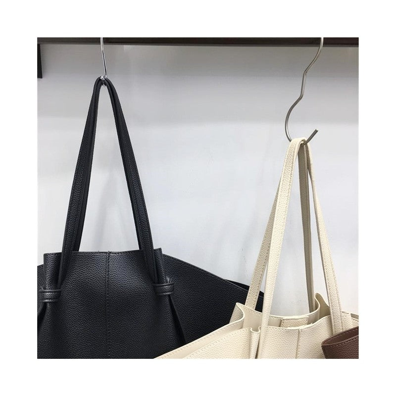 Vintage Litchi Grain Large Capacity Winged Bag