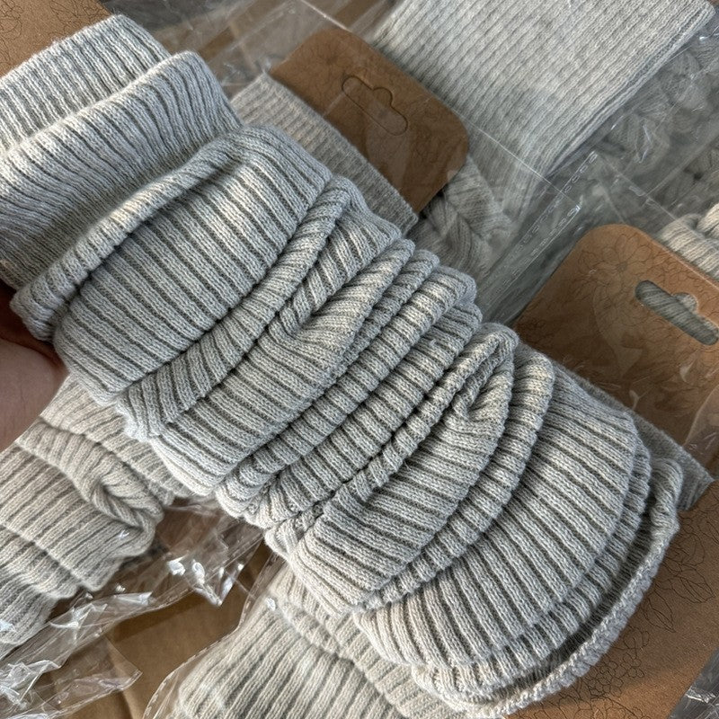Long Knitted Leg Sleeves In Solid Color