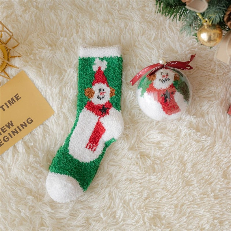 Thickened Coral Fleece Christmas Socks