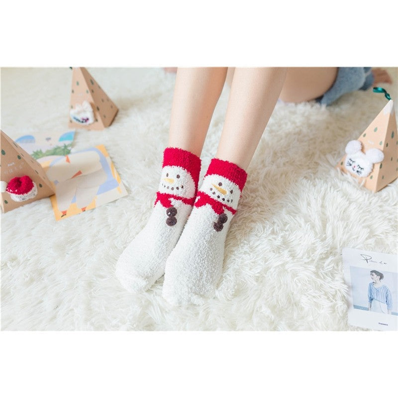 Cat Fox Deer Zebra Santa Snowman Mid-Calf Socks