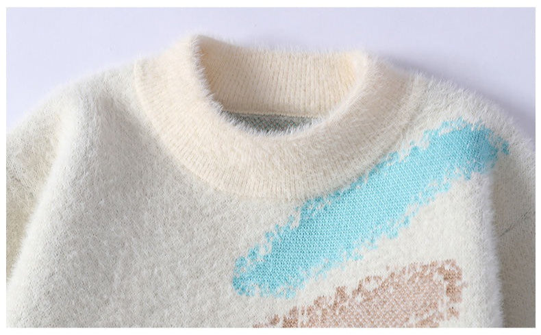 Men’s Faux Mink Thickened Knit Sweater