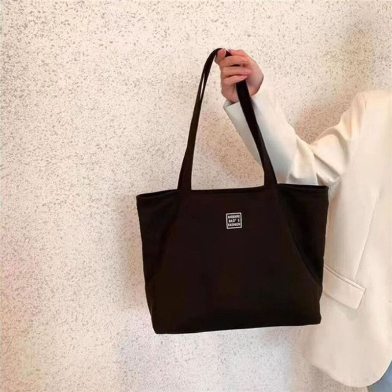 Solid Color Waterproof Large Single Shoulder Bag