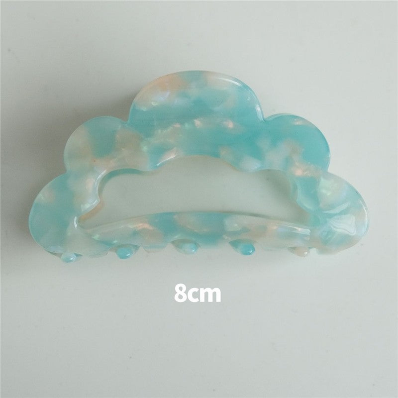 Blue White Acetate Hair Claw Clip