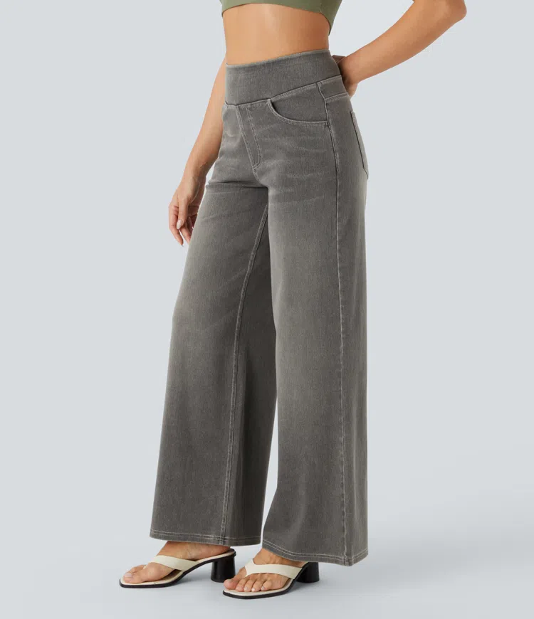 FlexiChic - Super Stretch High-Waisted Wide Leg Jeans + 50% OFF