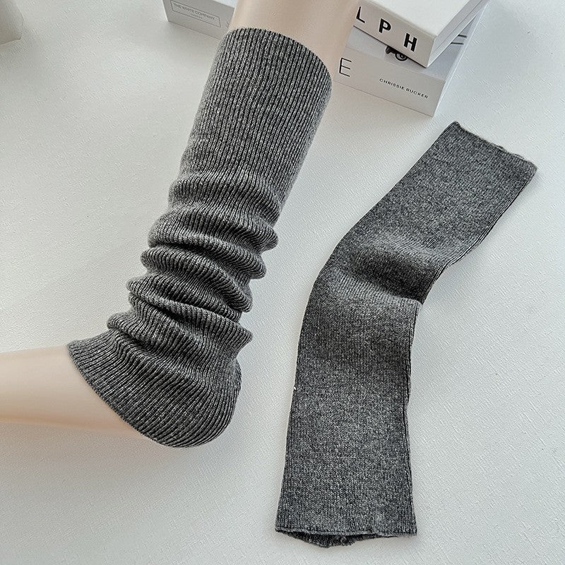 Knitted Leg Warmers In Solid Color
