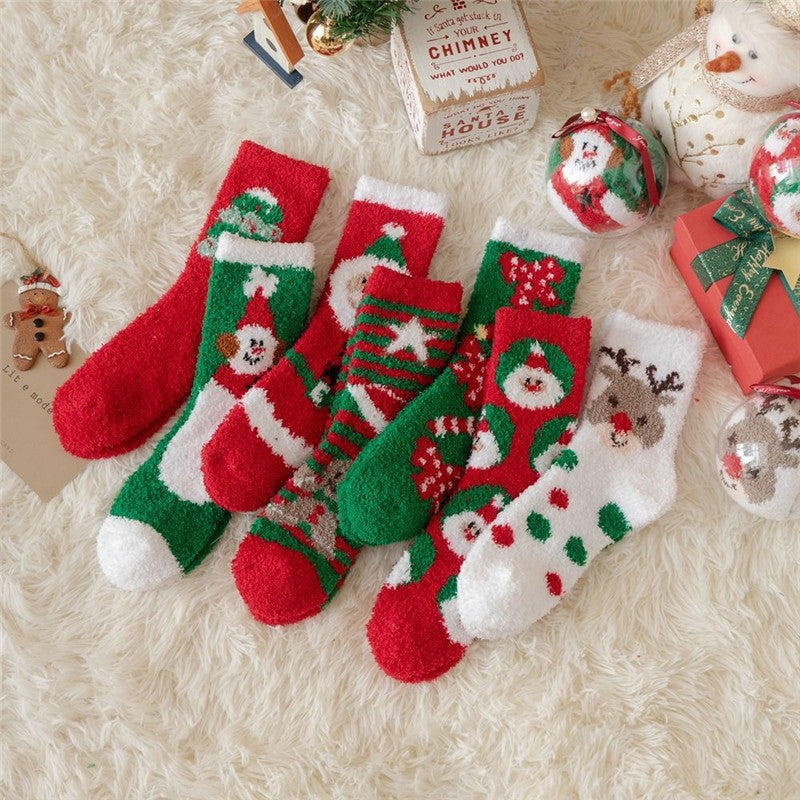 Thickened Coral Fleece Christmas Socks