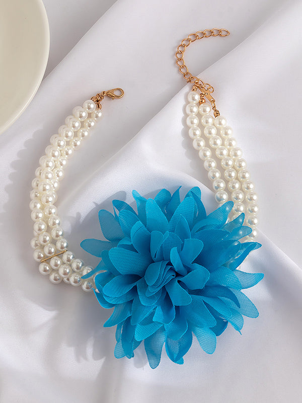 Three-Dimensional Flower Necklaces Accessories