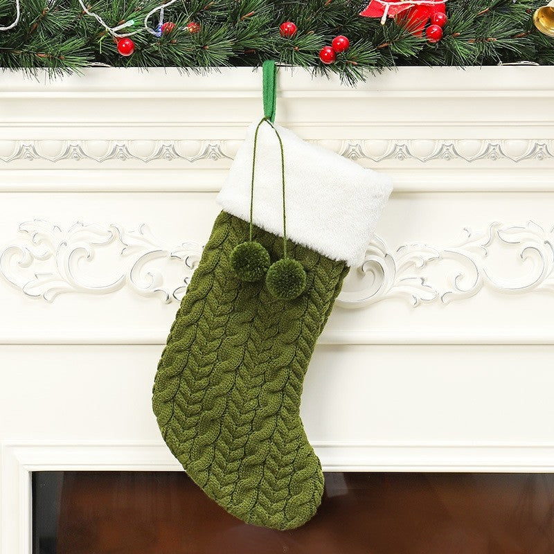 Knitted Wool Gift Socks Christmas Decoration