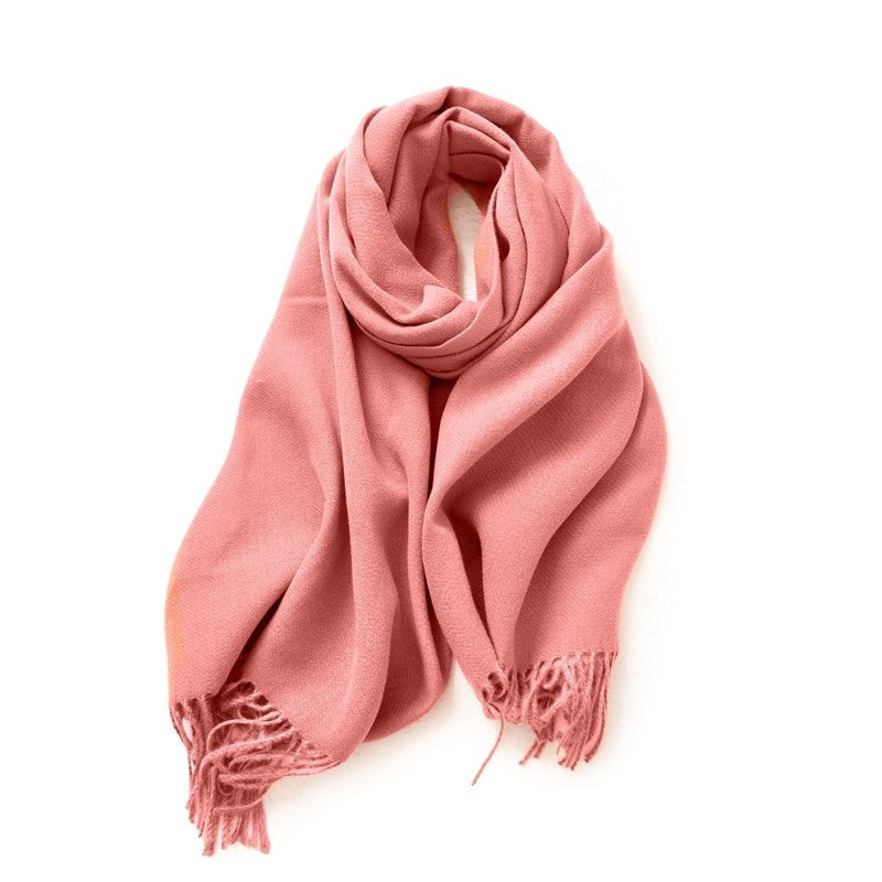 Solid Color Imitation Cashmere Winter Warm Shawl Scarf