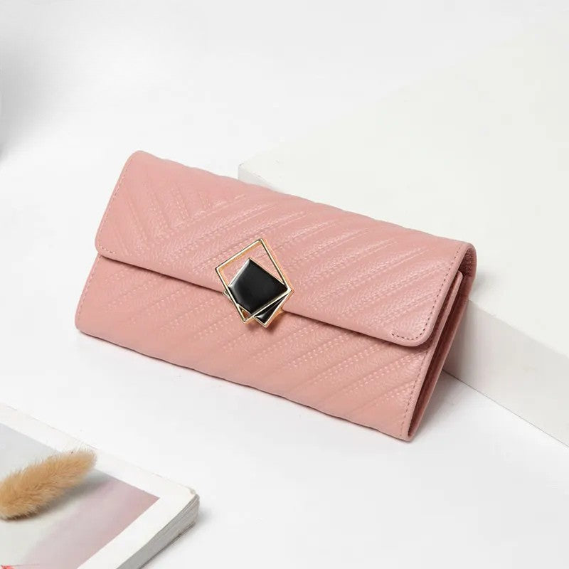 Large Capacity Leather Women's Wallet - Long Hand-Held Phone Holder