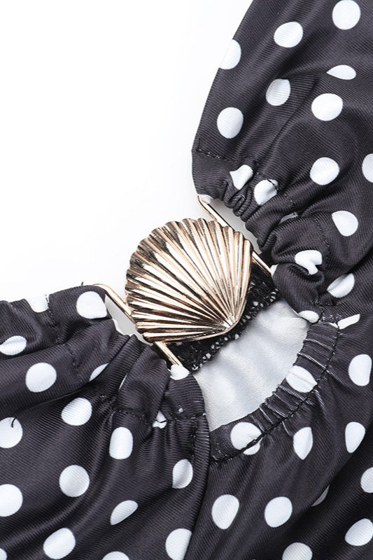 Polka Dot Lace Cami Backless Maxi Dress